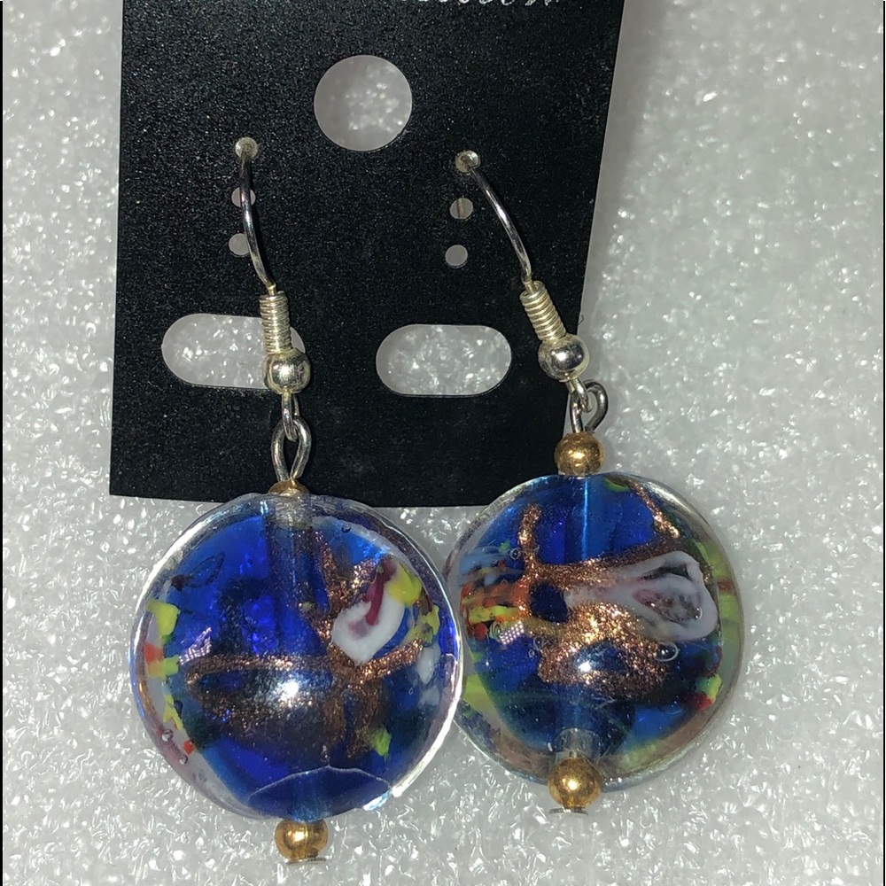 Multi colored Glass earrings - Picture 2 of 2